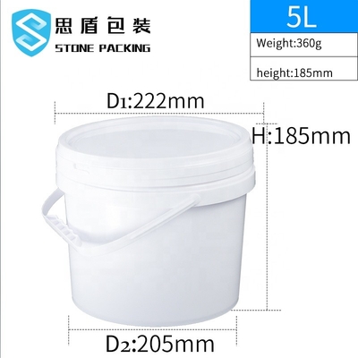 Dia 222mm PP Trắng 5l Hộp nhựa tròn đựng hóa chất 360g