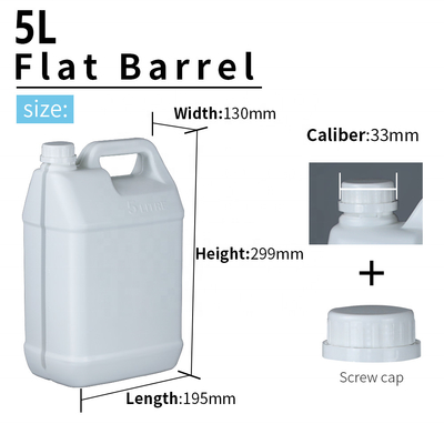 Chai HDPE vuông 220G rỗng Thùng chứa 5l Axit kháng kiềm