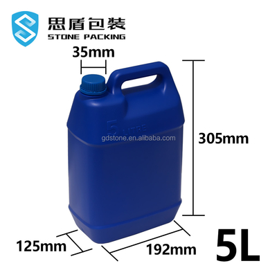 Hóa chất hàng ngày Chai nhựa HDPE 35mm 5 Lít Thùng nhựa 192 * 125 * 305mm