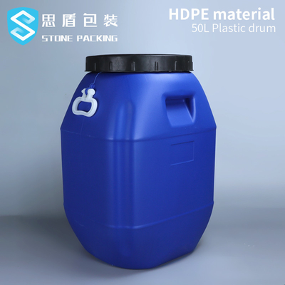 Hộp đựng hóa chất bằng nhựa trống nhựa 80 * 47mm 50L Mở trên cùng với tay cầm