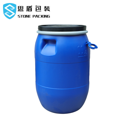 Nhựa tròn HDPE 100% Thùng hóa chất 120l màu xanh dương Mở đầu
