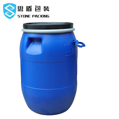 Nhựa tròn HDPE 100% Thùng hóa chất 120l màu xanh dương Mở đầu