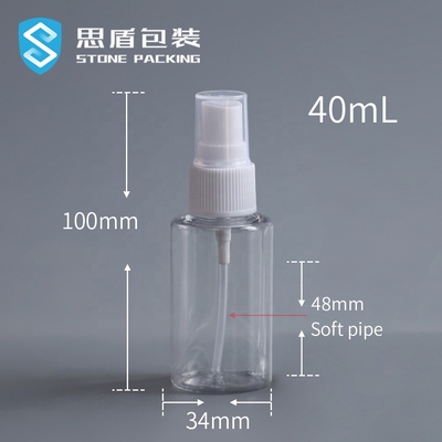 Chai xịt PET trong suốt 40ml có thể tái chế được 73 * 34mm