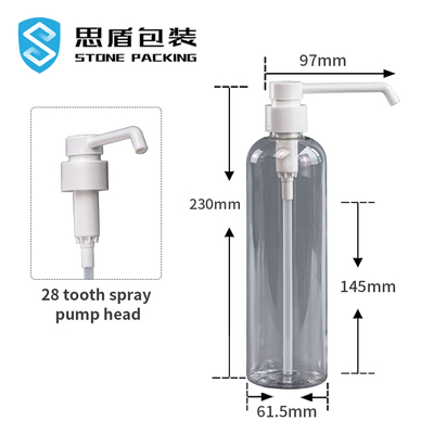 Cồn 25mm Nước phun sương Chai nhựa rỗng 210 * 61,5mm