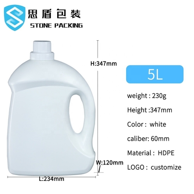 60mm Nắp vặn HDPE Chai bột giặt rỗng 2kg 5kg
