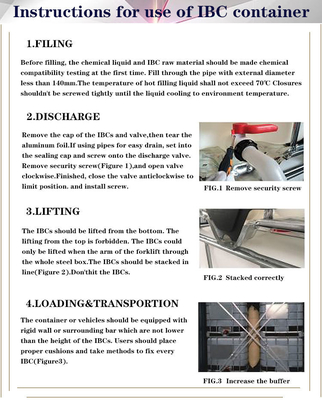 Thùng hóa chất IBC màu trắng HDPE 300 Gallon Hóa chất Tote